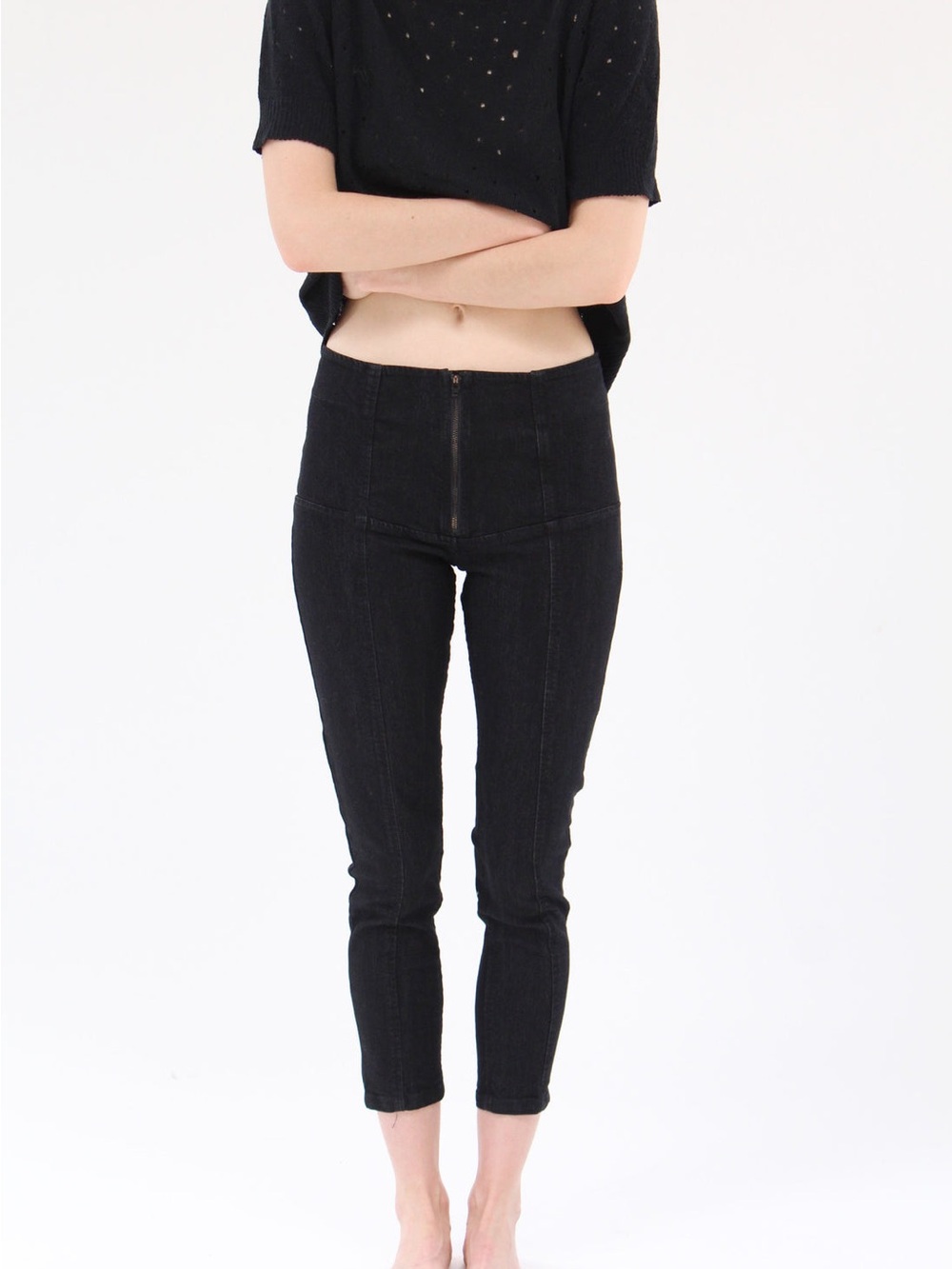 Prairie Underground Denim Girdle Leggings in black Womens X Small NEW W Tags